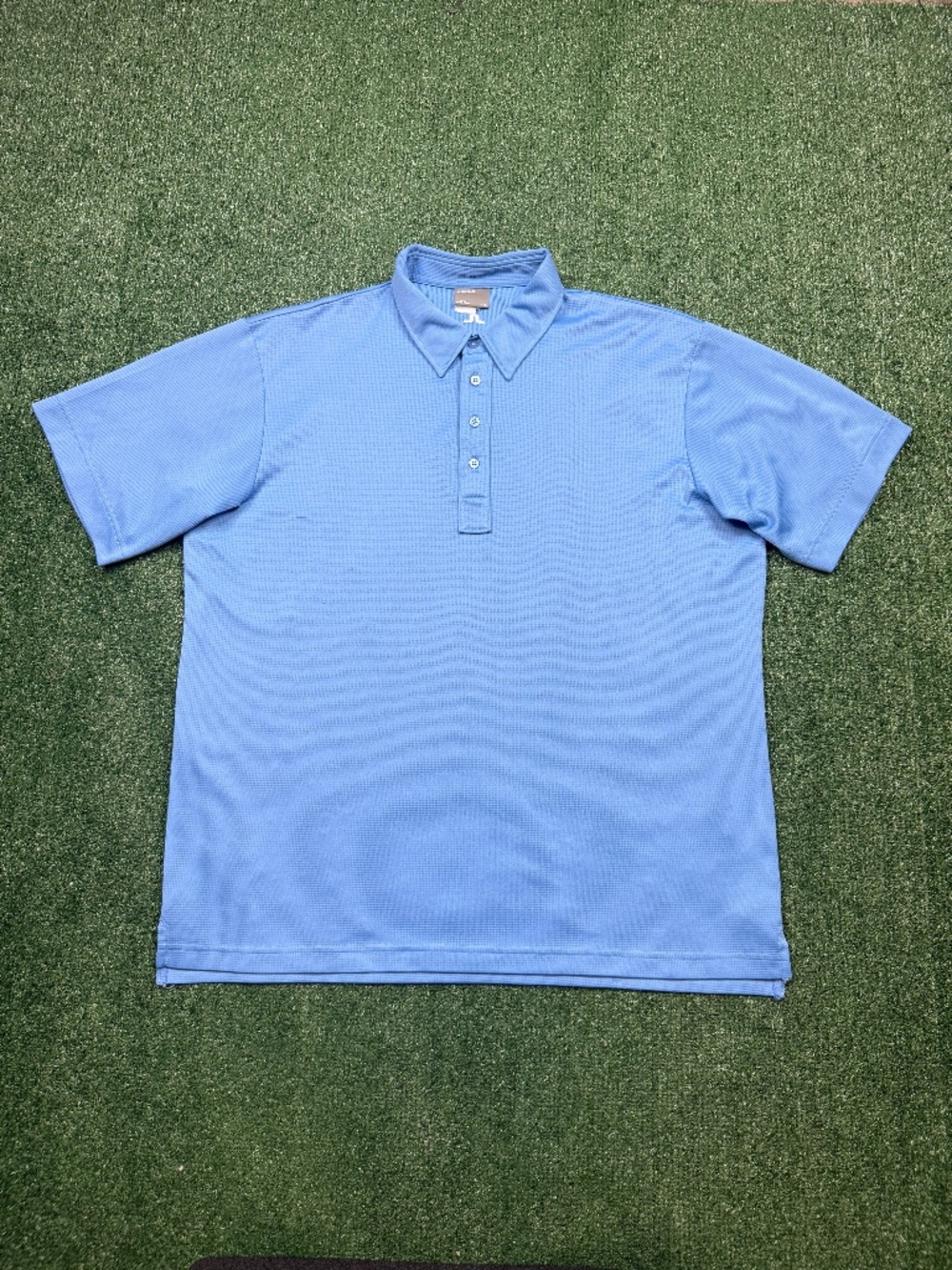 J Lindeberg Polo Shirt Mens 2XL Blue Short Sleeve Performance Golf Golfer Logo